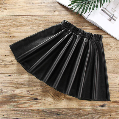 2024 Jauna vasara Rudens pavasaris ziema meitene mazulis bērni bērni PU mākslīgā āda Svārki ikdienas Ērts apģērbs