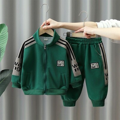 Új 2-9 éves gyerekek ruhakészlet fiúknak alkalmi ruhák gyerekeknek divatos pulóver és nadrág 2 db baba őszi téli tréningruha