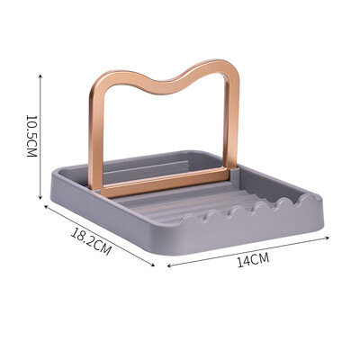 Plastikinis puodo dangčio laikiklis, sulankstomas šaukšto atrama šakutei.