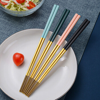 1 ζεύγος chopstick από ανοξείδωτο ατσάλι 304 με θήκη κουτιού Αντιολισθητικά μεταλλικά ραβδιά Sushi Food Φορητά ξυλάκια για ταξίδια σε εξωτερικό χώρο