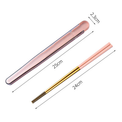 1 pāris 304 nerūsējošā tērauda irbulīši ar kastes turētāju Neslīdoši suši pārtikas metāla spieķi Pārnēsājami irbulīši ceļošanai ārā