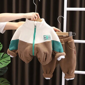 1-7 éves gyermekek ruházati szett fiúknak alkalmi ruhák gyerekeknek divatos pulóver és nadrág 2 db baba őszi téli tréningruha