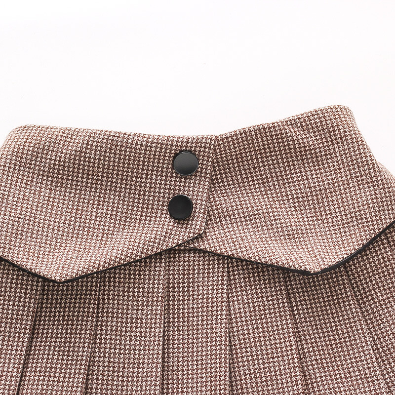 Nova ljetna smeđa kockasta suknja za djevojčice, korejski stil dječje odjeće za 1-5 godina