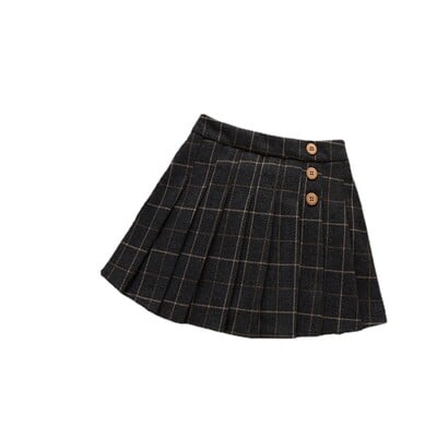 Őszi, téli lány kockás szoknya, redőzött tinédzser lányok ruhái, nagy méretű, elegáns gyerekruházat gyermekruházat JK szoknyaiskola