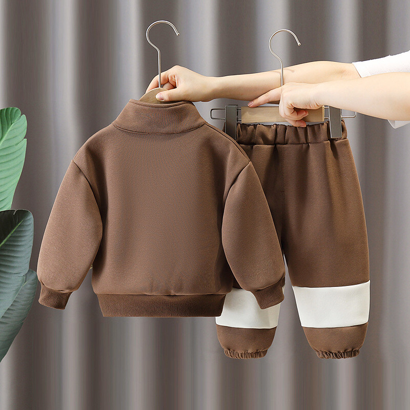 Autumn Ins Vaikams berniukams 2 vnt. Drabužių rinkinys Surištas raidžių stovas apykakle Megztiniai Laisvi kelnės, kostiumas mažyliams, berniukams, sportinis kostiumas