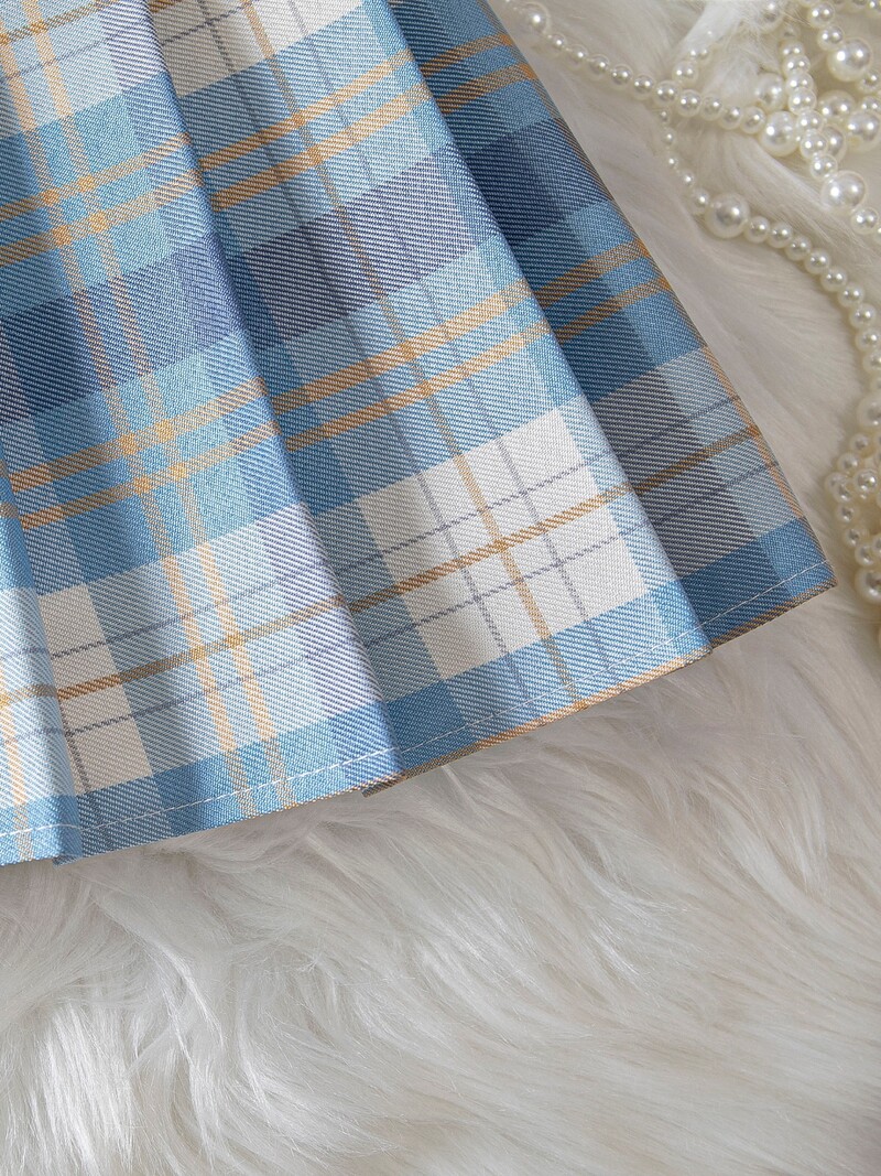 Κοριτσίστικη πλισέ φούστα, παιδική κοντή φούστα για όλες τις εποχές, πολυχρηστική φούστα σε γραμμή Α, μεσαία και μεγάλη παιδική, καλοκαιρινή καρό πολύχρωμη φούστα