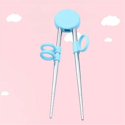 1 poros mokymosi lavinimo lazdelės nerūdijančio plieno kinų maisto lazdelė Mieli vaikams Vaikų daugkartinio naudojimo stalo reikmenys Virtuvės priedai