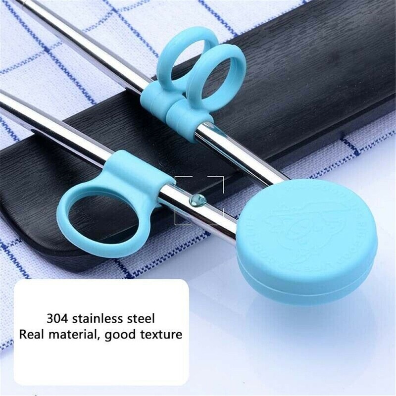 1 poros mokymosi lavinimo lazdelės nerūdijančio plieno kinų maisto lazdelė Mieli vaikams Vaikų daugkartinio naudojimo stalo reikmenys Virtuvės priedai