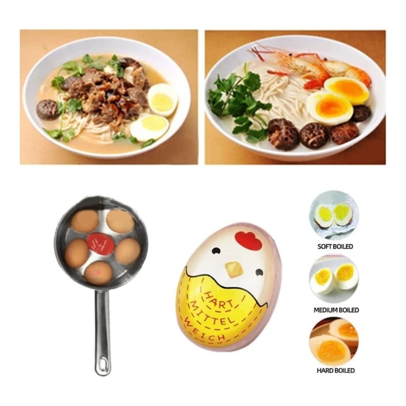 Mielas virtų kiaušinių laikmatis plastikinis virtų kiaušinių termometras kiaušinių spalva keičiasi kepimo temperatūra, stebėtojas virtuvėje