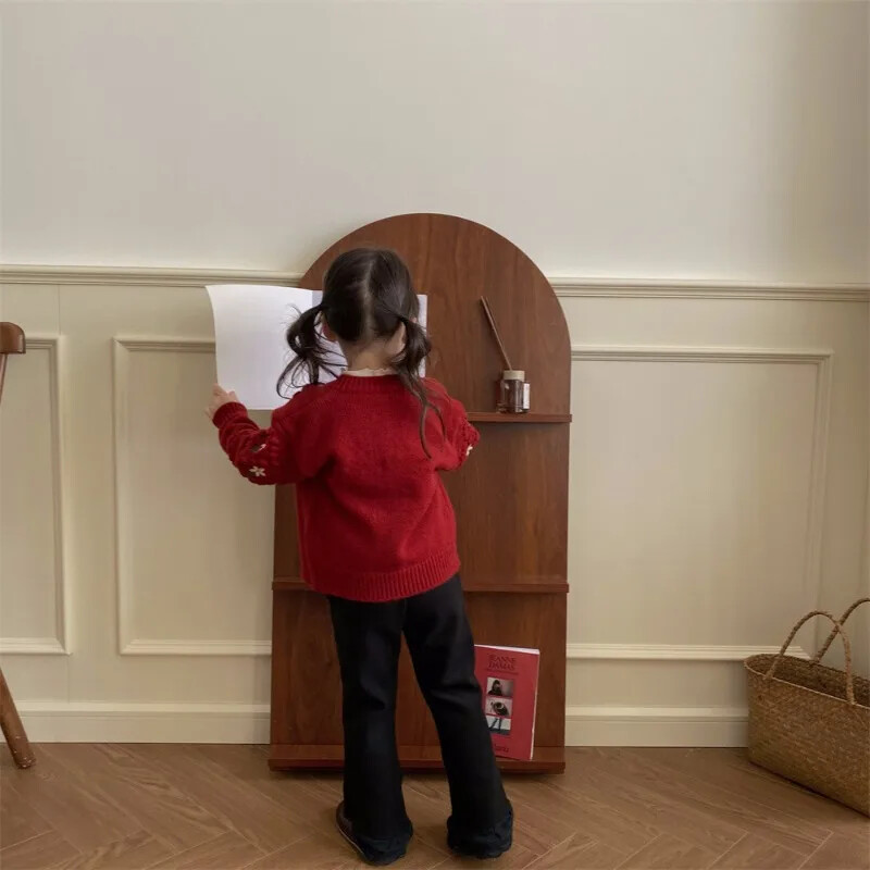 Bērni Meitenes Izšuvumi Jaciņas Džemperi Mētelis Pavasaris Rudens Mazulis ar garām piedurknēm Kokvilnas Apģērbs Jaka Bērnu Trikotāžas Topi Apģērbs