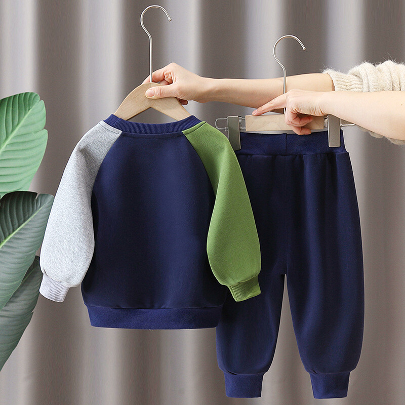 2024 Άνοιξη Φθινόπωρο Παιδικά Αγόρια 2 ΤΕΜ Σετ ρούχων Εφαρμοσμένο μανίκι Dinosaur Hoodie Βαμβακερό αθλητικό παντελόνι Κοστούμι για μικρά αγόρια