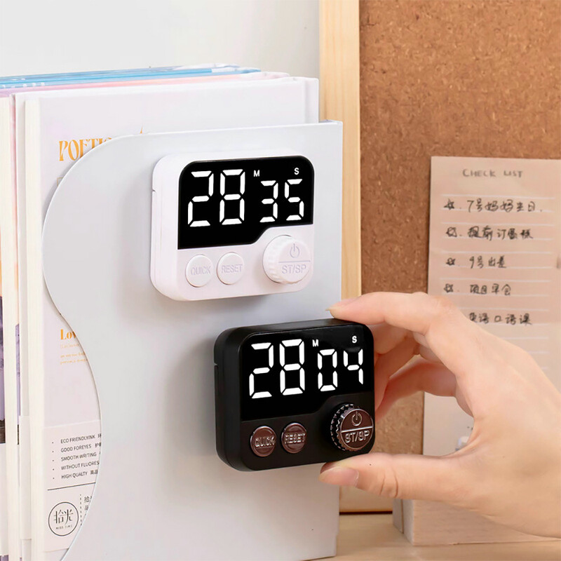 Didelis ekranas virtuvės laikmatis LED Skaitmeninis virtuvės priminimas Laikmatis Kvadratinis Gaminimas Skaičiavimas Atgalinės atskaitos laikmatis Miego Žadintuvas Chronometras