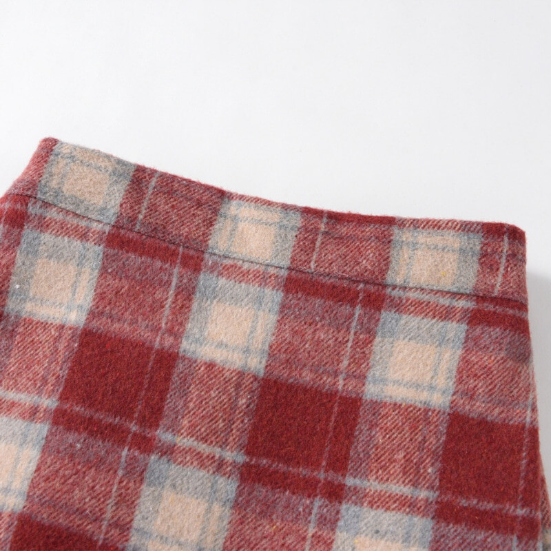 Baby Girl Princess Vilnas rūtaini īsi svārki ar oderi Mazu bērnu pusaudžu kokvilna silts mīksts retro ikdienas apģērbs zīdaiņiem 18M-16Y