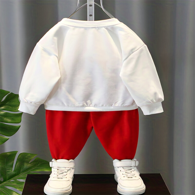 BibiColalJaunie bērnu kostīmi pavasarī, apdrukāti ikdienas topiņi un vienkrāsainas treniņbikses ir piemērotas 1-5 gadus veciem mazuļiem.