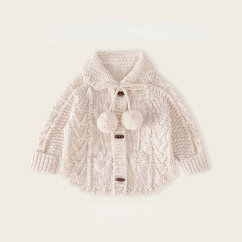 4293 Купете 2 бр. Детски плетен пуловер на едро 2024 Есен Нова ретро плетена жилетка Палто 2-9 години Детски пуловер Палто