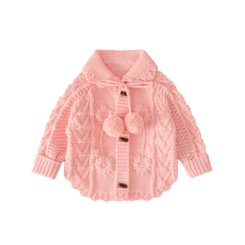 4293 Купете 2 бр. Детски плетен пуловер на едро 2024 Есен Нова ретро плетена жилетка Палто 2-9 години Детски пуловер Палто