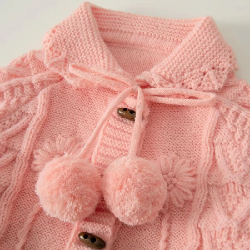 4293 Купете 2 бр. Детски плетен пуловер на едро 2024 Есен Нова ретро плетена жилетка Палто 2-9 години Детски пуловер Палто