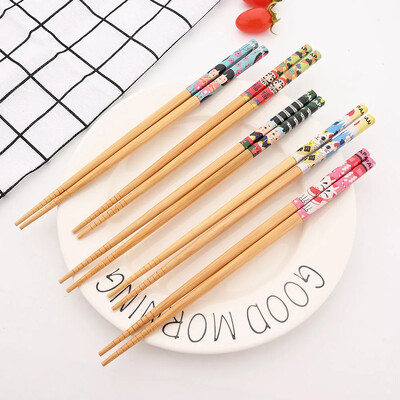 Japanski 5 pari bambusovih štapića za sushi Neklizajući štapići za hranu Hot Pot Višekratni kineski štapići Posuđe Kuhinjski alati