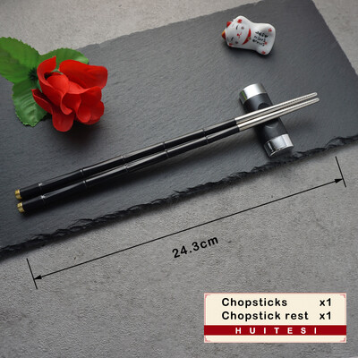 Csúcsminőségű japán rozsdamentes acél pálcika szett, fém csúszásmentes acél pálcika, újrafelhasználható élelmiszer Sushi pálcika Konyhai eszközök