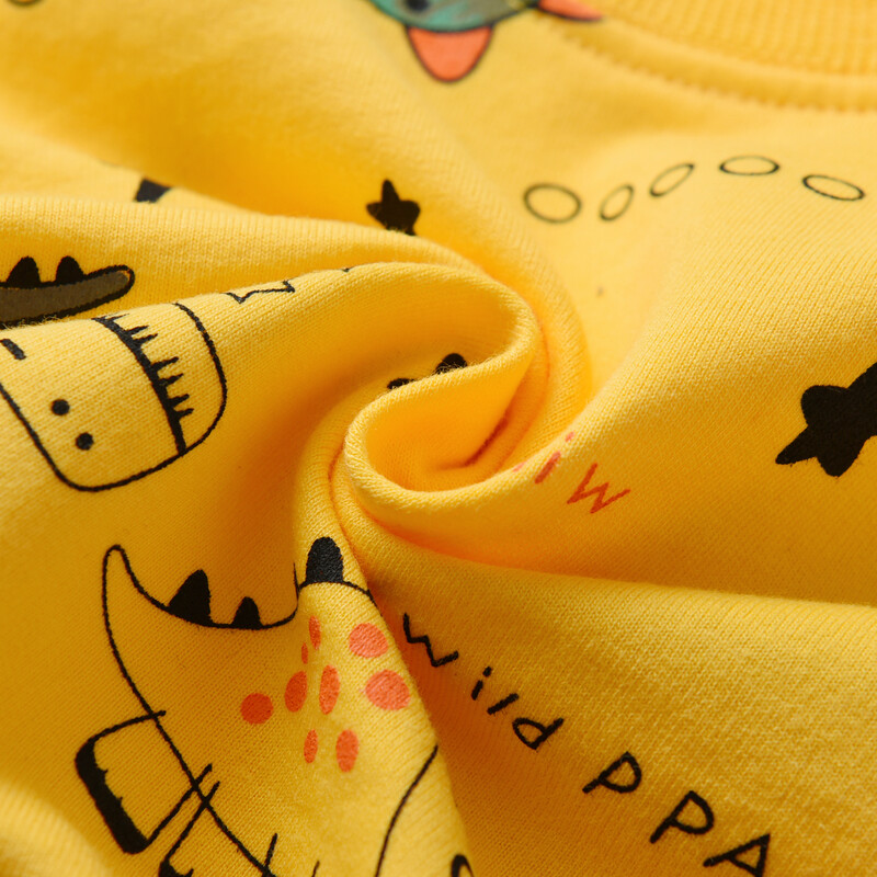 1 2 3 4 T Gyerek fiú baba divat ruha szett dinoszaurusz mintás hosszú ujjú felső és nadrág Kétrészes sportruha kisgyermek ruha