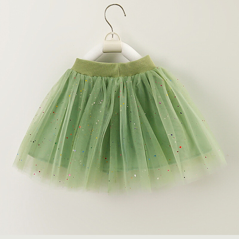 DE PEACH Ljeto Proljeće Tutu suknja od tila za djevojčice Zelena dječja kratka suknja za malu djecu Princess suknje za zabavu