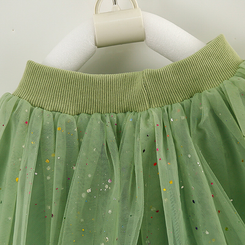 DE PEACH Ljeto Proljeće Tutu suknja od tila za djevojčice Zelena dječja kratka suknja za malu djecu Princess suknje za zabavu