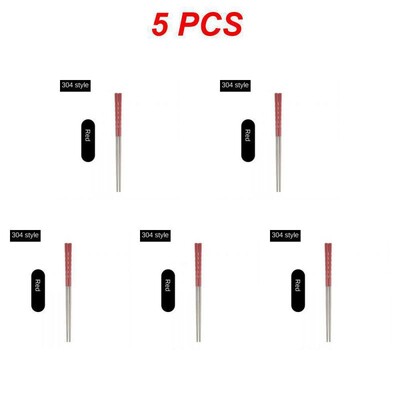 1-5 ζεύγος επαναχρησιμοποιήσιμα κινέζικα ξυλάκια από ανοξείδωτο ατσάλι Αντιολισθητικό ιαπωνικό κινέζικο κορεατικό φαγητό Μεταλλικά μπριζόλες επιτραπέζια μπαστούνια κουζίνας