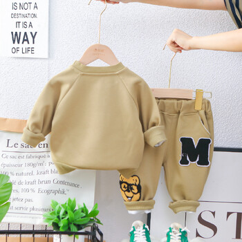 Ins Autumn Kids Boys 2PCS Σετ ρούχων Cartoon Bear Casual βαμβακερά φούτερ Φαρδιά φούτερ κοστούμι Κοστούμι για μικρά αγόρια