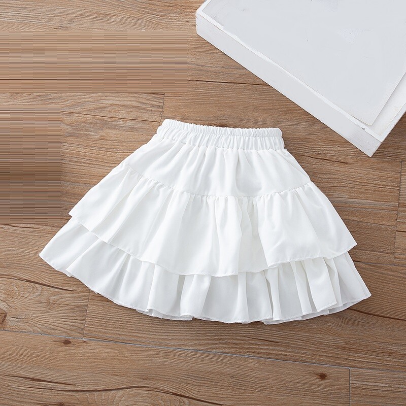 3–12 metų mokyklinukės baltai juodai aukštu juosmeniu klostuotas sijonas kūdikiui paauglei trumpi sijonai vaikams sijonai vaikiški drabužiai