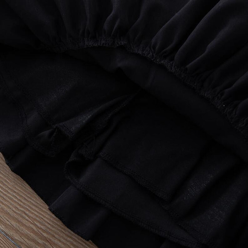 3–12 metų mokyklinukės baltai juodai aukštu juosmeniu klostuotas sijonas kūdikiui paauglei trumpi sijonai vaikams sijonai vaikiški drabužiai