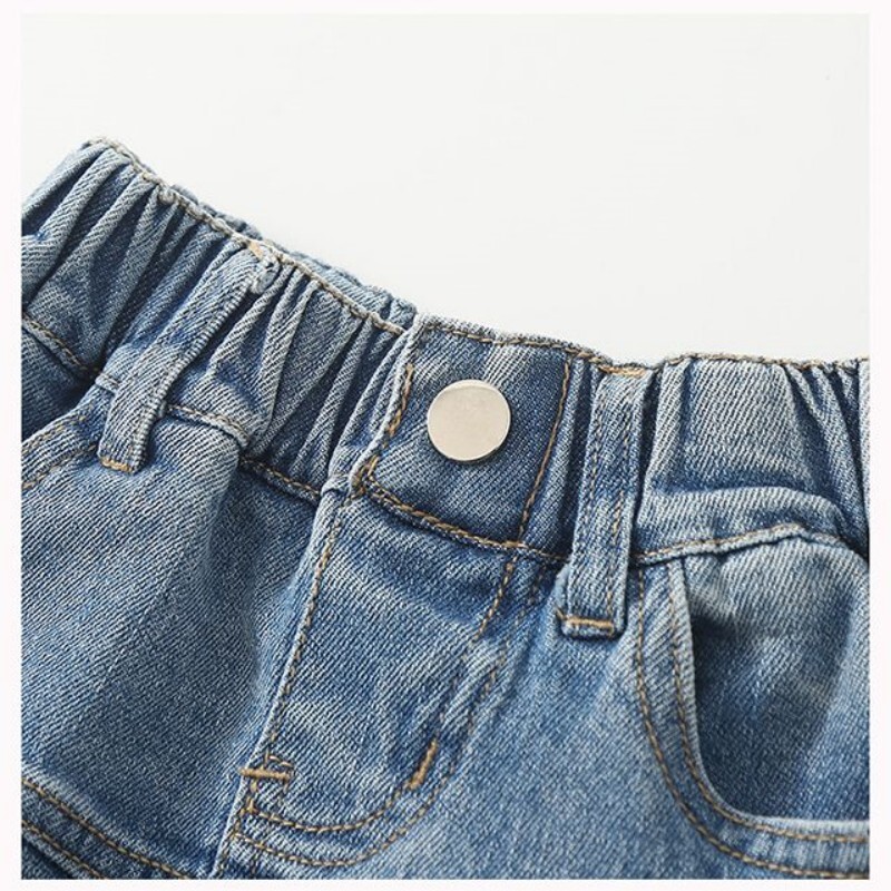 Mergaičių džinsiniai sijonai Vintažinis džinsinis sijonas 2024 m. Nauji mėlyni džinsiniai sijonai, skirti paauglių vaikiškiems drabužiams