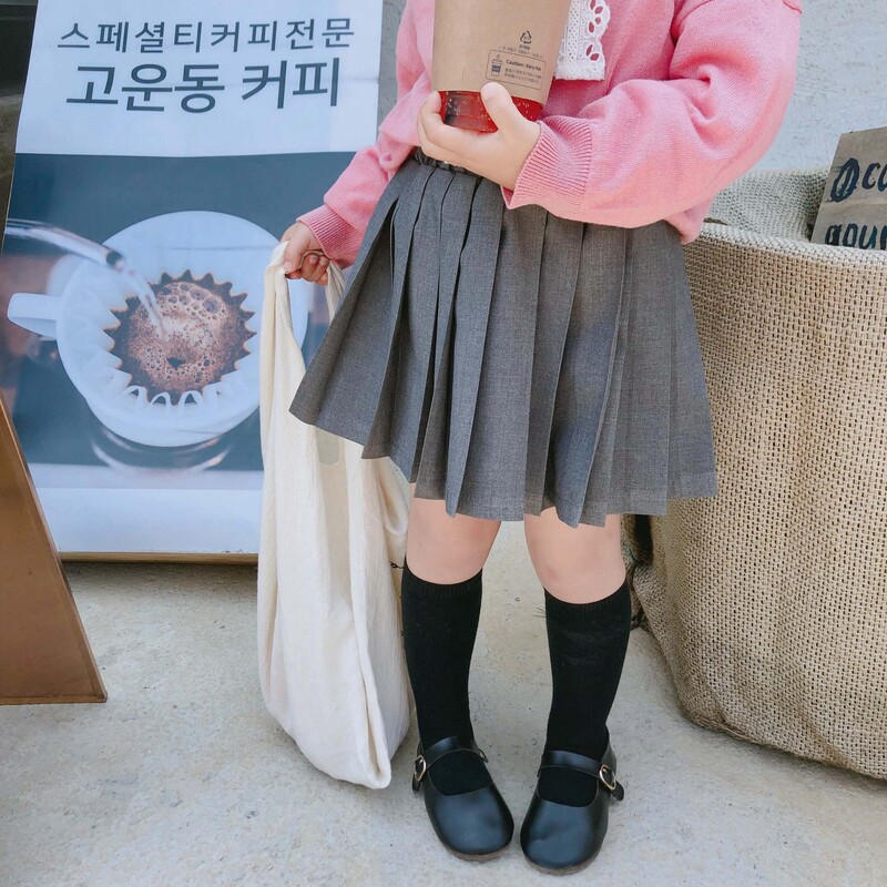 Fuste pentru fete, gri simplu, pentru copii, mini rochie, dulce, mini rochie, haine pentru copii, pentru 2 3 4 6 8 10 12 14 ani OKS194007