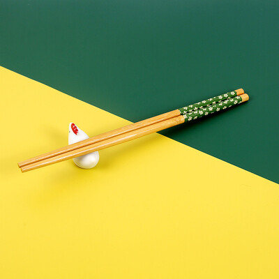 5 paari naturaalsest bambusest söögipulgad, kirss, käsitsi valmistatud terved, mittetoksilised korduvkasutatavad söögipulgad 24 cm pikkused Jaapani stiilis söögipulgad