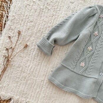 deer jonmi 2024 Νέο Φθινοπωρινό Baby Girls Knitted Cardigan Πουλόβερ Χειροποίητο Κέντημα Μακρυμάνικο Παλτό Παιδικό Χαριτωμένο Πουλόβερ