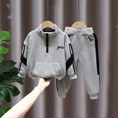 2-9 éves gyermekek ruházati szett fiúknak alkalmi ruhák gyerekeknek divatos pulóver és nadrág 2 db baba őszi téli tréningruha