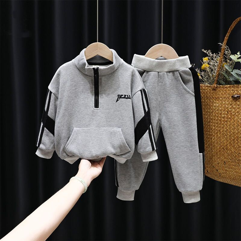 2-9 éves gyermekek ruházati szett fiúknak alkalmi ruhák gyerekeknek divatos pulóver és nadrág 2 db baba őszi téli tréningruha