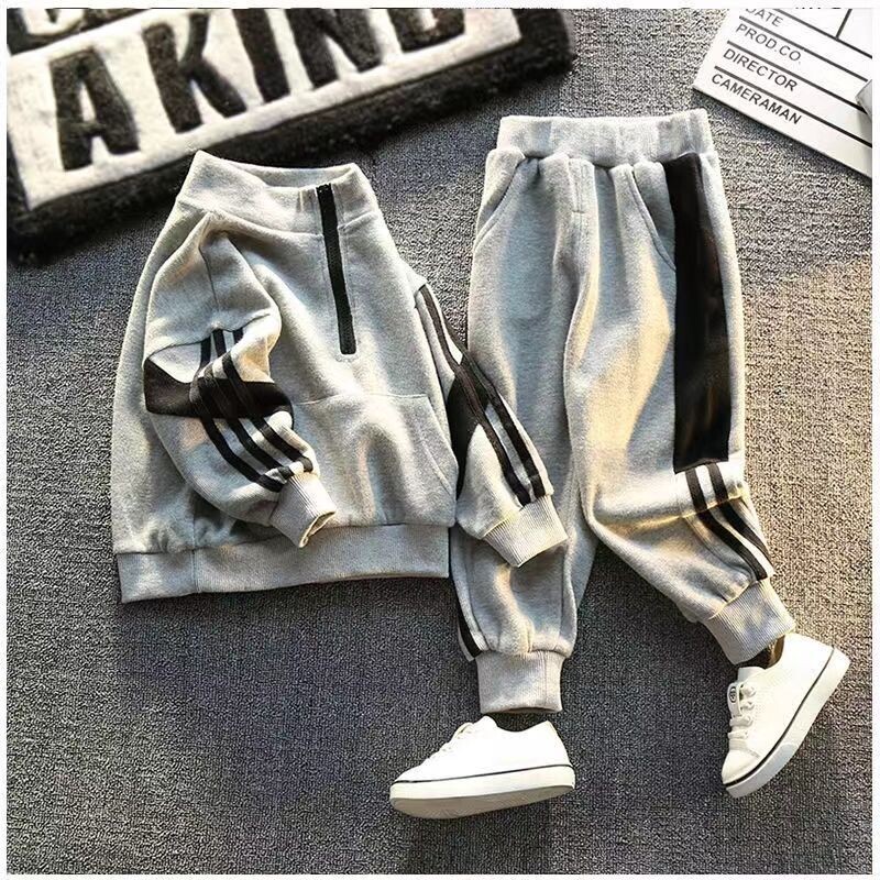 2-9 éves gyermekek ruházati szett fiúknak alkalmi ruhák gyerekeknek divatos pulóver és nadrág 2 db baba őszi téli tréningruha