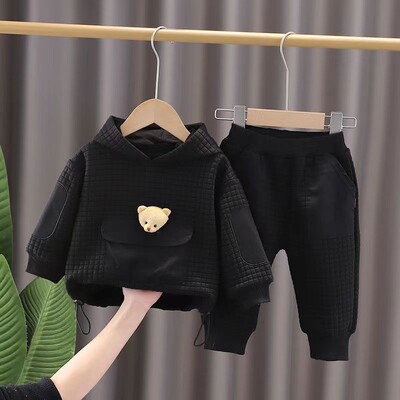 1-7 éves gyermekek ruházati szett fiúknak alkalmi ruhák gyerekeknek divatos pulóver és nadrág 2 db baba őszi téli tréningruha