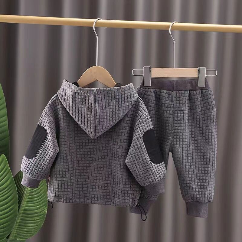 1-7 éves gyermekek ruházati szett fiúknak alkalmi ruhák gyerekeknek divatos pulóver és nadrág 2 db baba őszi téli tréningruha