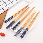 Daugkartinio naudojimo 5 porų stalo reikmenų rankų darbo bambuko japoniško natūralaus medžio lazdelės sušių maistui kačių gėlė Kelių spalvų mediniai pjaustymo pagaliukai