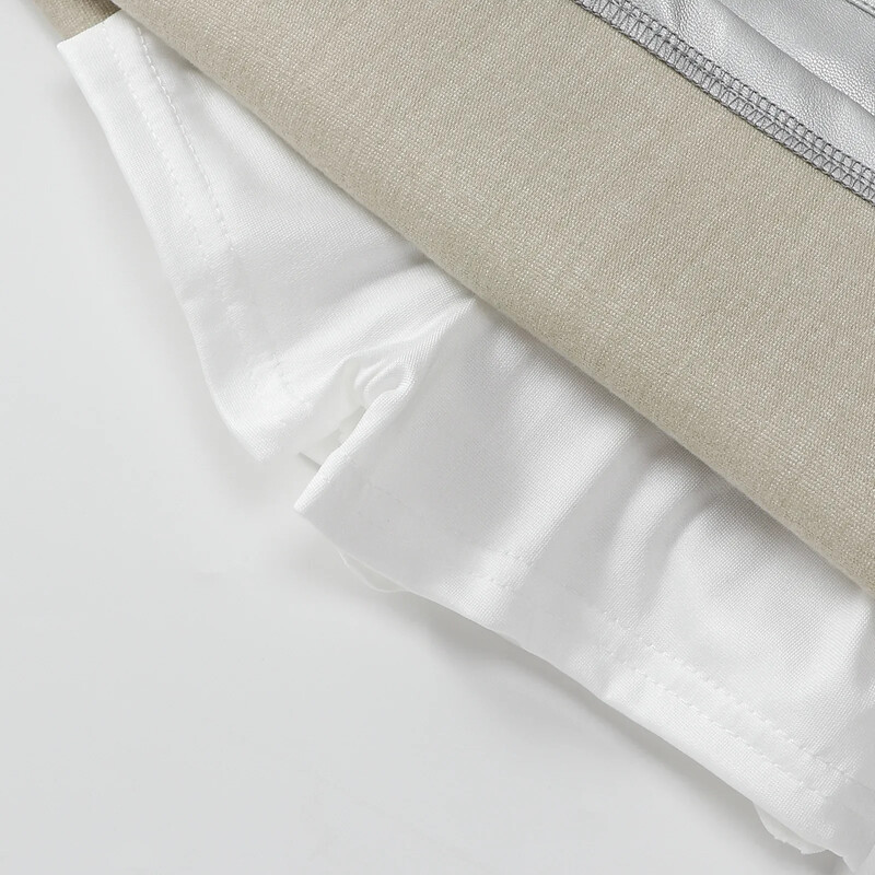 Δερμάτινες φούστες για κορίτσια Ασημί χρώμα PU Φθινόπωρο Χειμώνας Ψηλόμεση σε γραμμή Α κοντή φούστα Εφηβική Παιδικά ρούχα Ομάδα μόδας Φούστα χορού