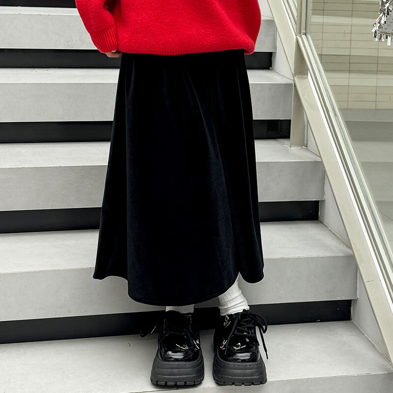 Κομψή εφηβική φθινοπωρινή μακριά φούστα για κορίτσια Παιδική μόδα μακριά μαύρη φούστα Βρεφικά παιδικά δροσερά ρούχα 5 6 7 8 9 10 11 12 13 14 Y