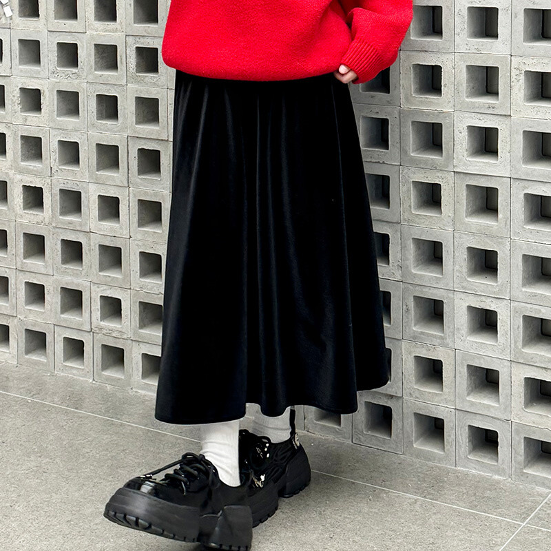 Κομψή εφηβική φθινοπωρινή μακριά φούστα για κορίτσια Παιδική μόδα μακριά μαύρη φούστα Βρεφικά παιδικά δροσερά ρούχα 5 6 7 8 9 10 11 12 13 14 Y