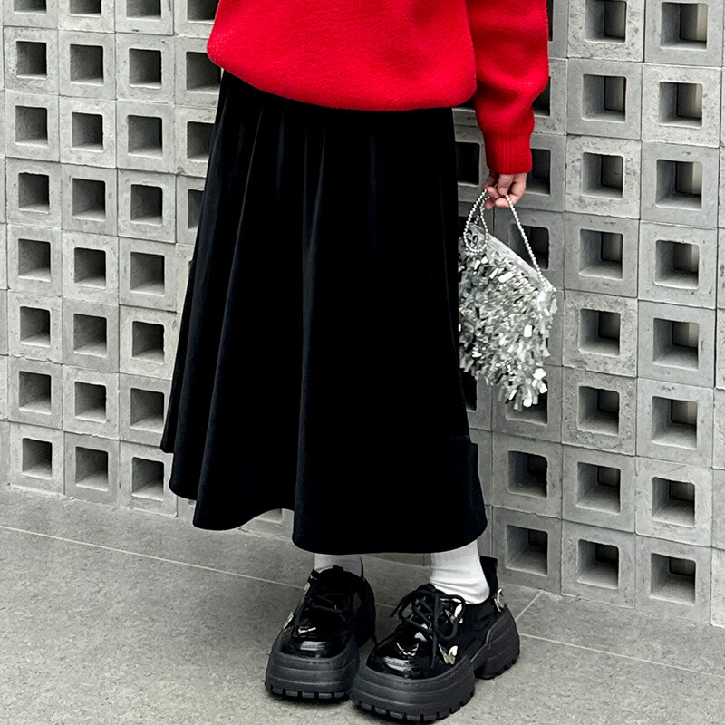 Κομψή εφηβική φθινοπωρινή μακριά φούστα για κορίτσια Παιδική μόδα μακριά μαύρη φούστα Βρεφικά παιδικά δροσερά ρούχα 5 6 7 8 9 10 11 12 13 14 Y