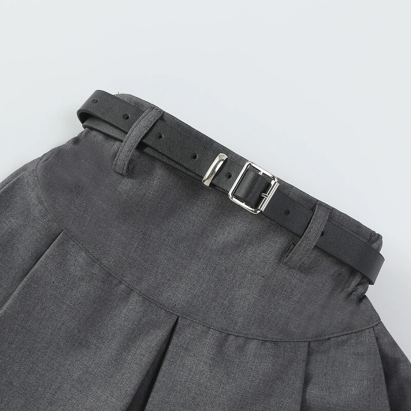 Teen Girls A-vonalú formális szoknya Iskola gyerekeknek redős szoknya Szürke hivatalos rövid szoknya Nyári Főiskolai Stílus Tánc Minden meccs alkalmi