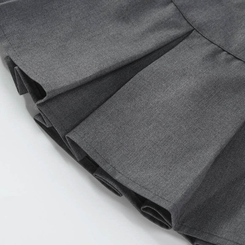 Teen Girls A-vonalú formális szoknya Iskola gyerekeknek redős szoknya Szürke hivatalos rövid szoknya Nyári Főiskolai Stílus Tánc Minden meccs alkalmi