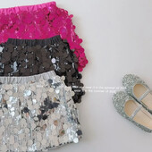 Modes bērnu apģērbi Meiteņu sudraba flitera svārki Kawaii Blingbling Princess Ziemassvētku dzimšanas dienas ballīte Rozā svārki 1–7 g.