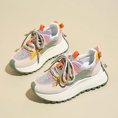 Sporta apavi Sieviešu platformai Sieviešu sporta apavi brīvā laika šņorēšanai Vulcanize apavi sievietēm āra ikdienas skriešanas apavi