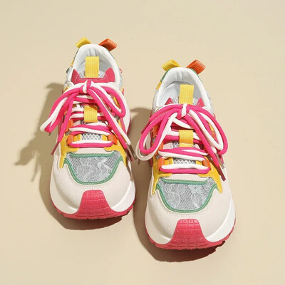 Sporta apavi Sieviešu platformai Sieviešu sporta apavi brīvā laika šņorēšanai Vulcanize apavi sievietēm āra ikdienas skriešanas apavi