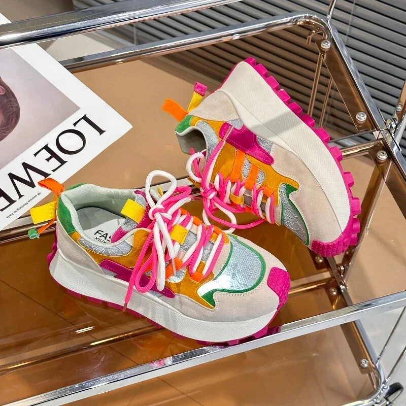 Sporta apavi Sieviešu platformai Sieviešu sporta apavi brīvā laika šņorēšanai Vulcanize apavi sievietēm āra ikdienas skriešanas apavi